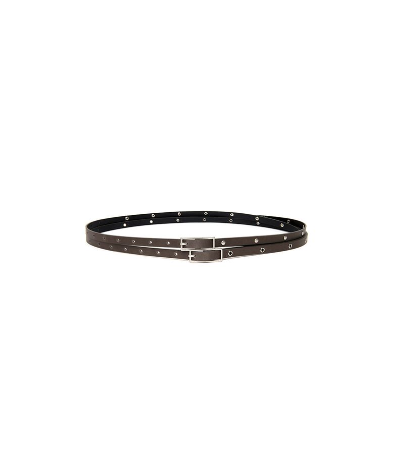 2-STRAP THIN BELT CRACK GREY