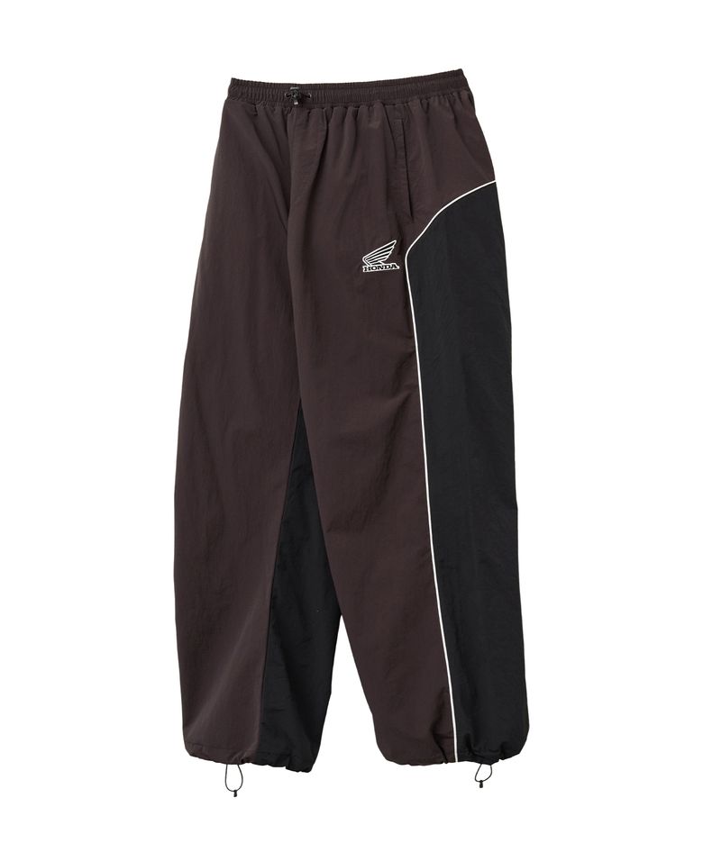 Nylon Block Piping Track Pants Red