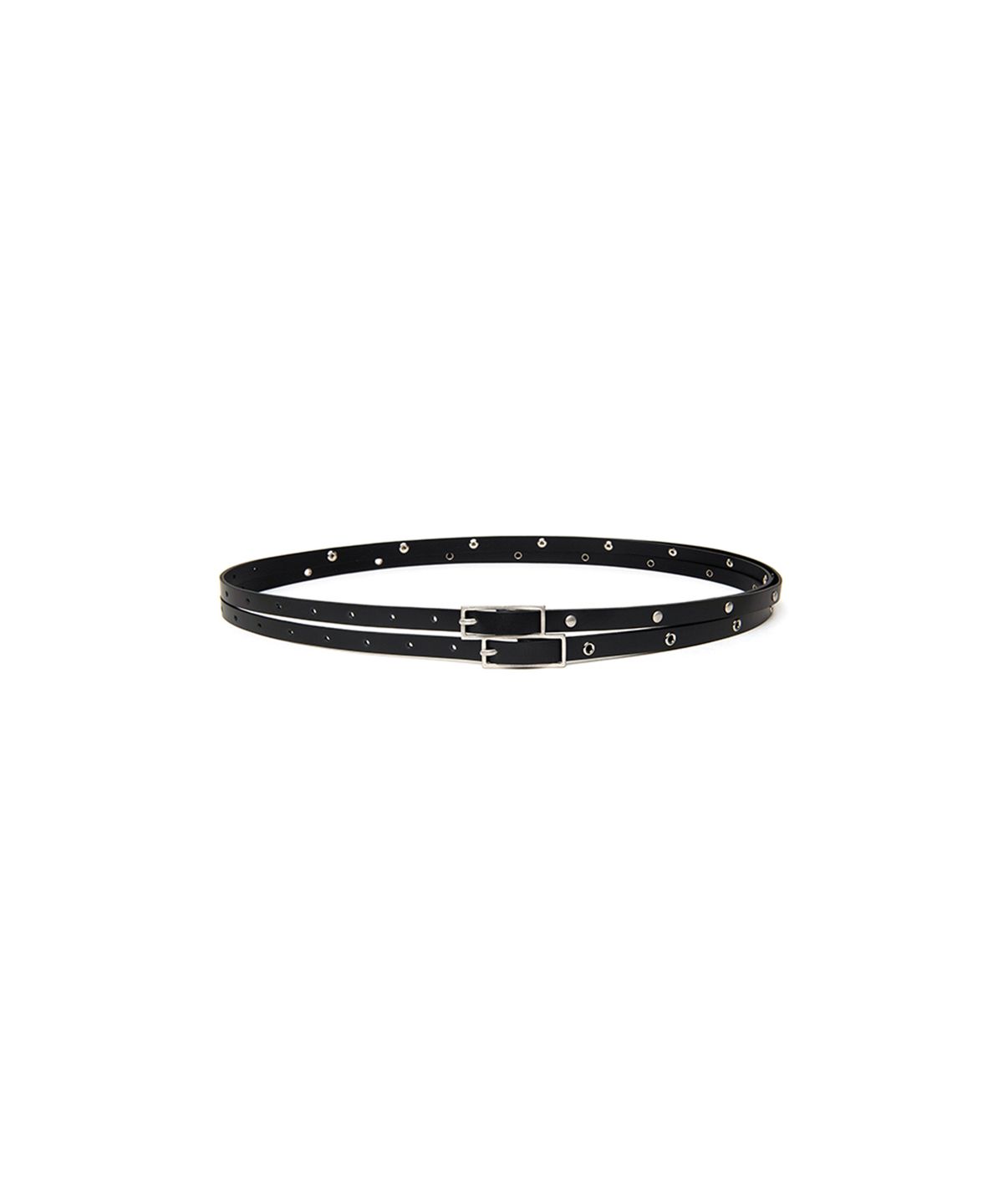 쓰리투에이티(THREE TO EIGHTY) 2-STRAP THIN BELT BLACK