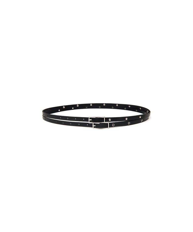 2-STRAP THIN BELT BLACK