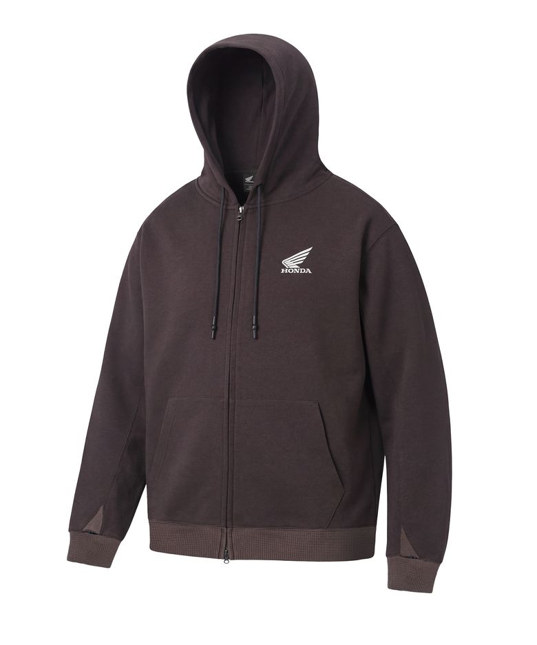 H-Tech Grid Mix Hoodie Zip-Up Burgundy