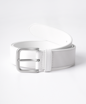 미니멀 스퀘어 레더 벨트 (소가죽/화이트)