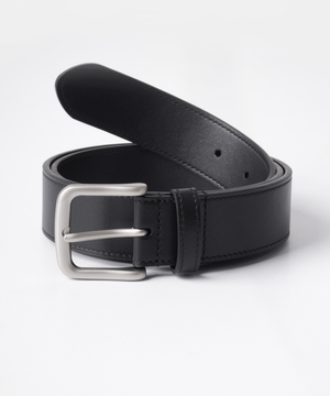 미니멀 스퀘어 레더 벨트 (소가죽/블랙)