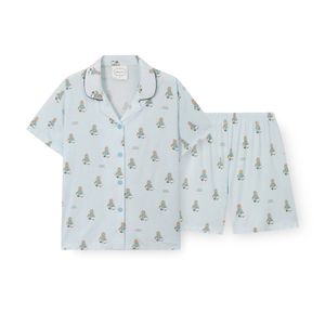 여성 H010 벨보이루이 반소매 파자마 세트