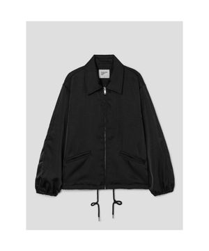 사틴 집업 점퍼  블랙