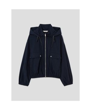 코튼블렌드 숏 후드 점퍼  네이비