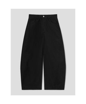 커브드 코튼 슬랙스  블랙