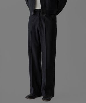 TR 블렌드 세미플레어 벨트 슬랙스 [네이비ST]