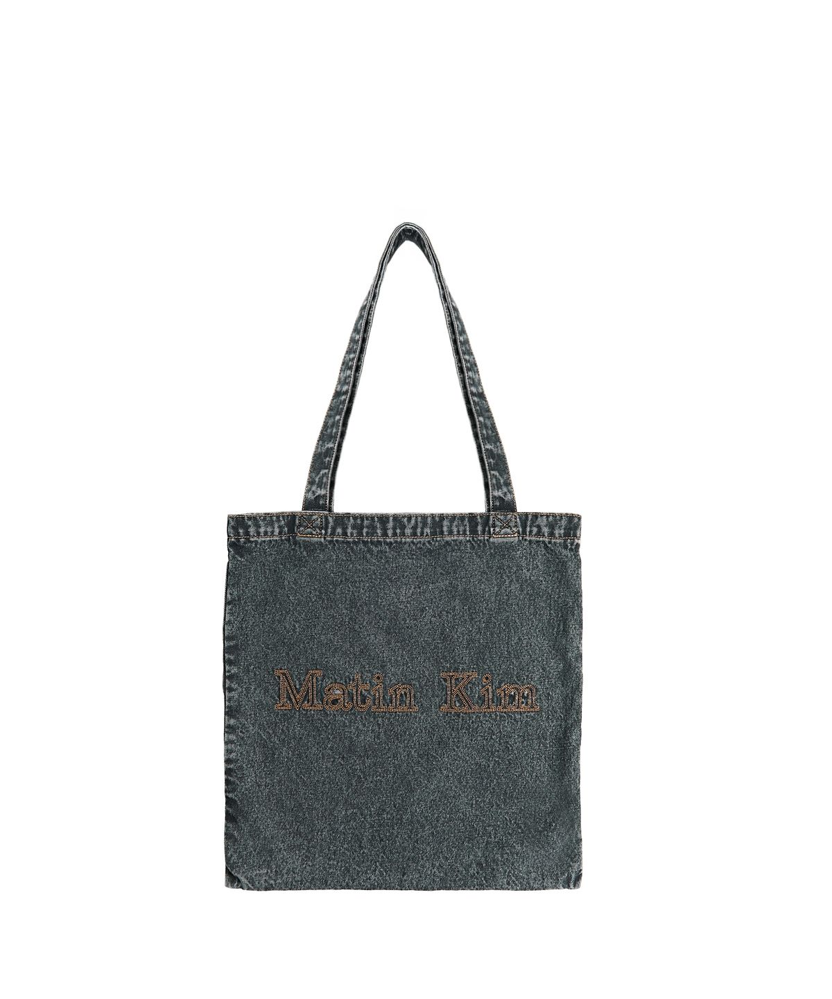 마뗑킴(MATIN KIM) MATIN STITCH DENIM ECOBAG IN BLACK