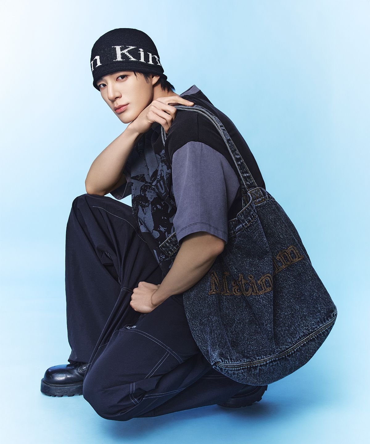 MUSINSA | MATIN KIM MATIN STITCH DENIM SHOULDER BAG IN BLACK