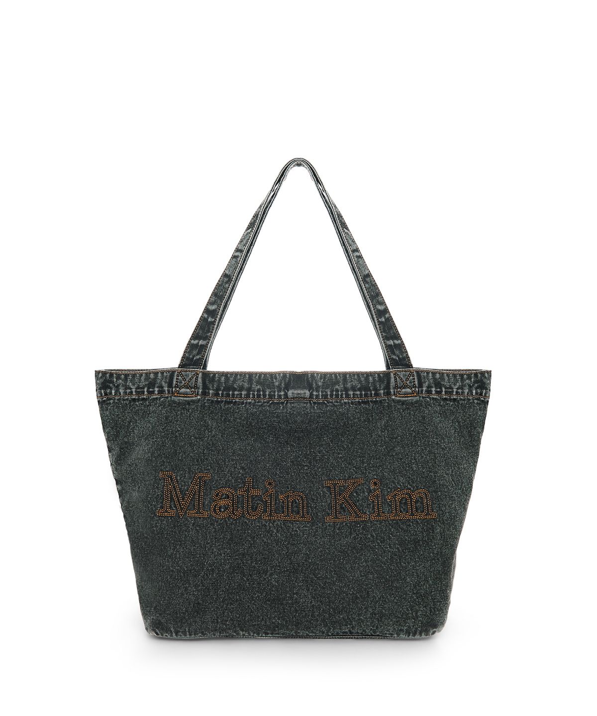 마뗑킴(MATIN KIM) MATIN STITCH DENIM SHOULDER BAG IN BLACK