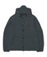 HOODED CHECK WIND JACKET - NAVY