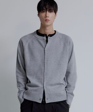라글란 헤라시 라운드 크롭 가디건 [그레이]