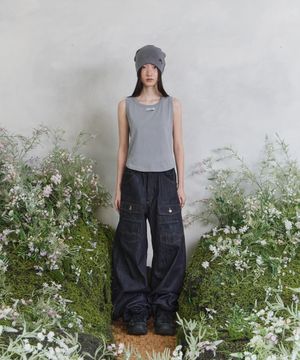 송이송이X탄산 로고 베이직 슬리브리스 (그레이)