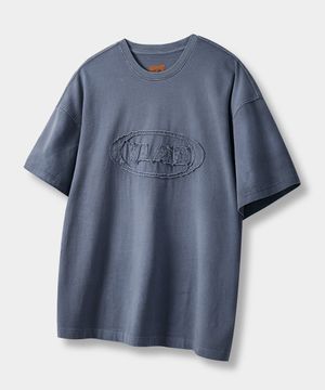 VLAD 컷오프 아플리케 반팔 티셔츠_빈티지 블루