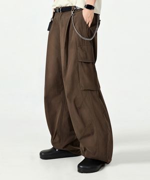 [여름용] VLAD 커브드 밴딩 카고 팬츠_브라운
