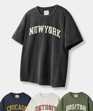 USA 아치 로고 세미 크롭 반팔 티셔츠_4 color