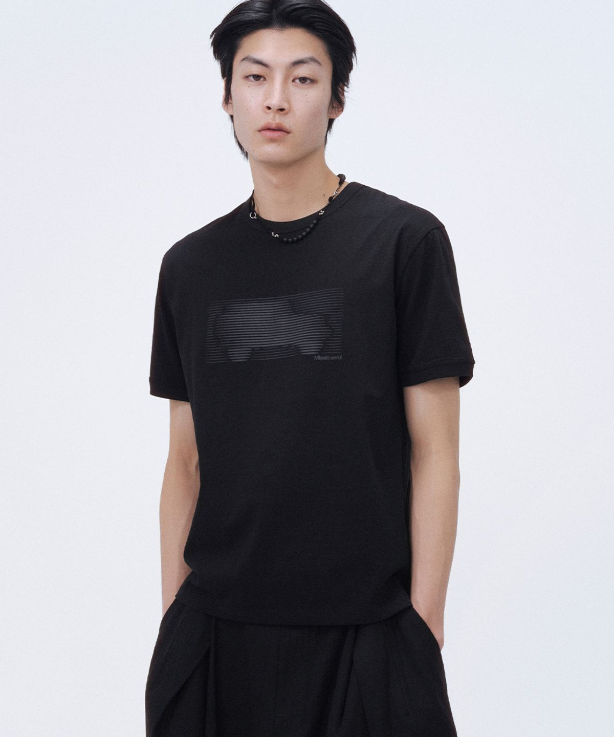 미세키서울 맨(MISEKISEOUL MEN) Car ringer short sleeve BLACK