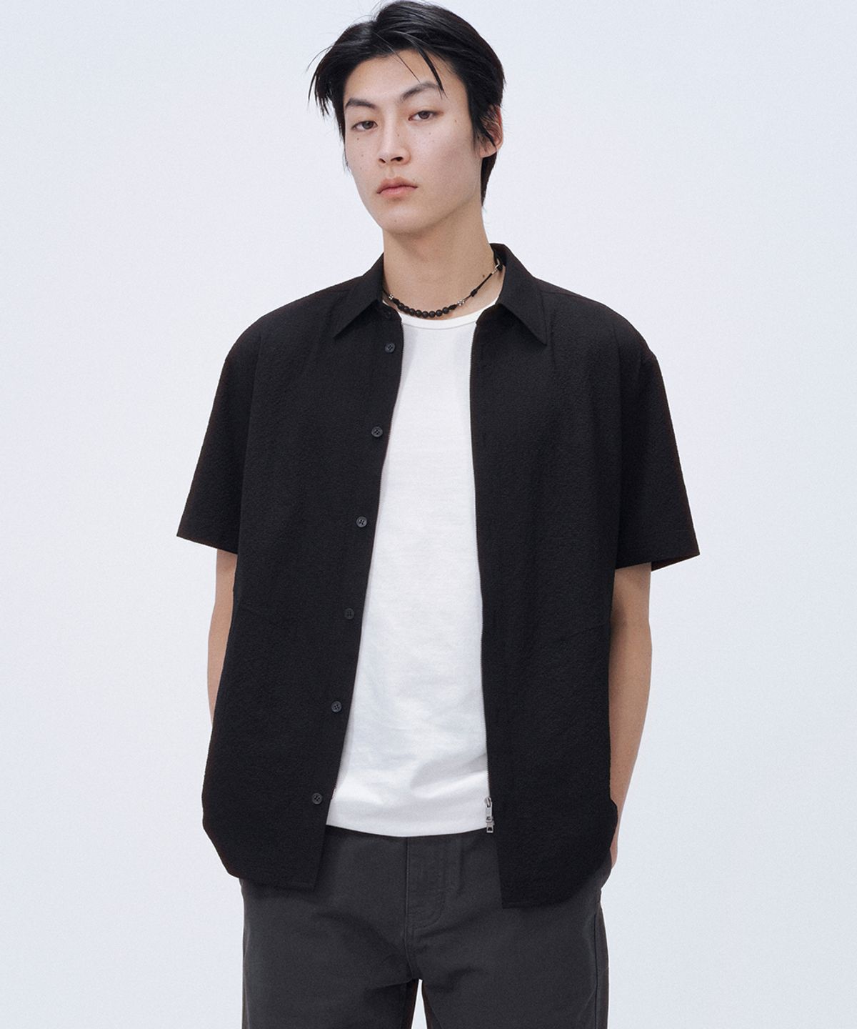 미세키서울 맨(MISEKISEOUL MEN) 2way check shirt jacket BLACK