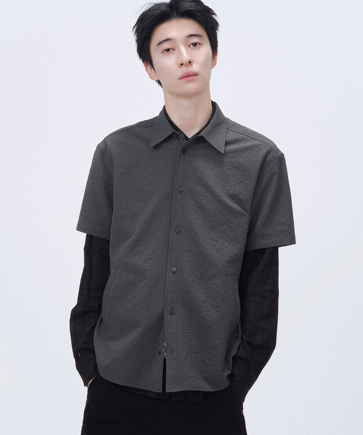 미세키서울 맨(MISEKISEOUL MEN) 2way check shirt jacket CHARCOAL