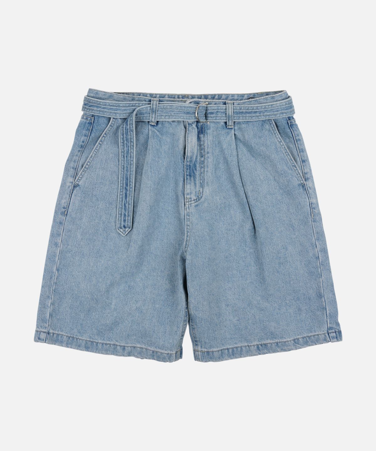 프리즘웍스(FRIZMWORKS) LYOCELL BELTED DENIM SHORTS _ LIGHT BLUE