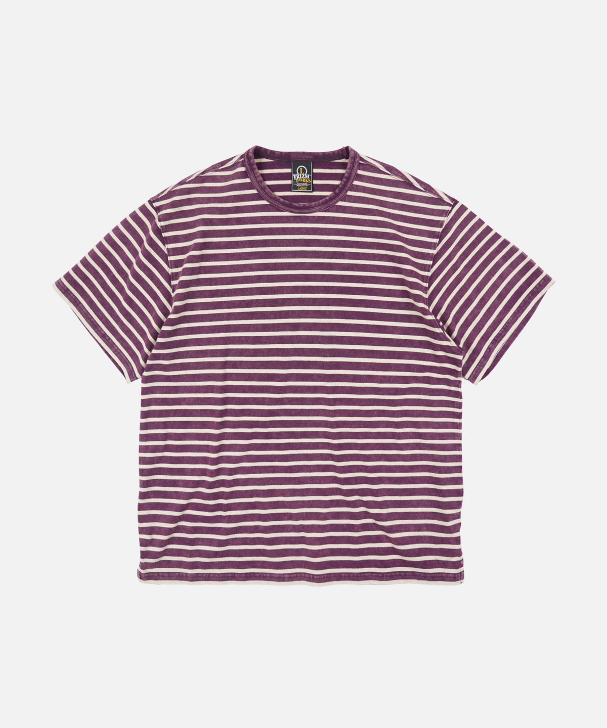 프리즘웍스(FRIZMWORKS) VINTAGE FADED STRIPE HALF TEE _ PURPLE