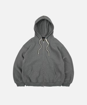 WAFFLE HOOD ZIP UP PARKA _ GRAY