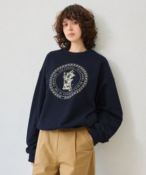 시그니처 로고 스웻 셔츠 [네이비]