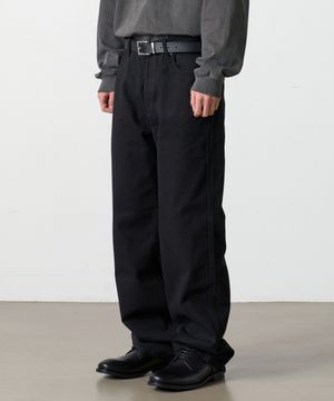DEN768 Raw Routine Wide Chino (Black)