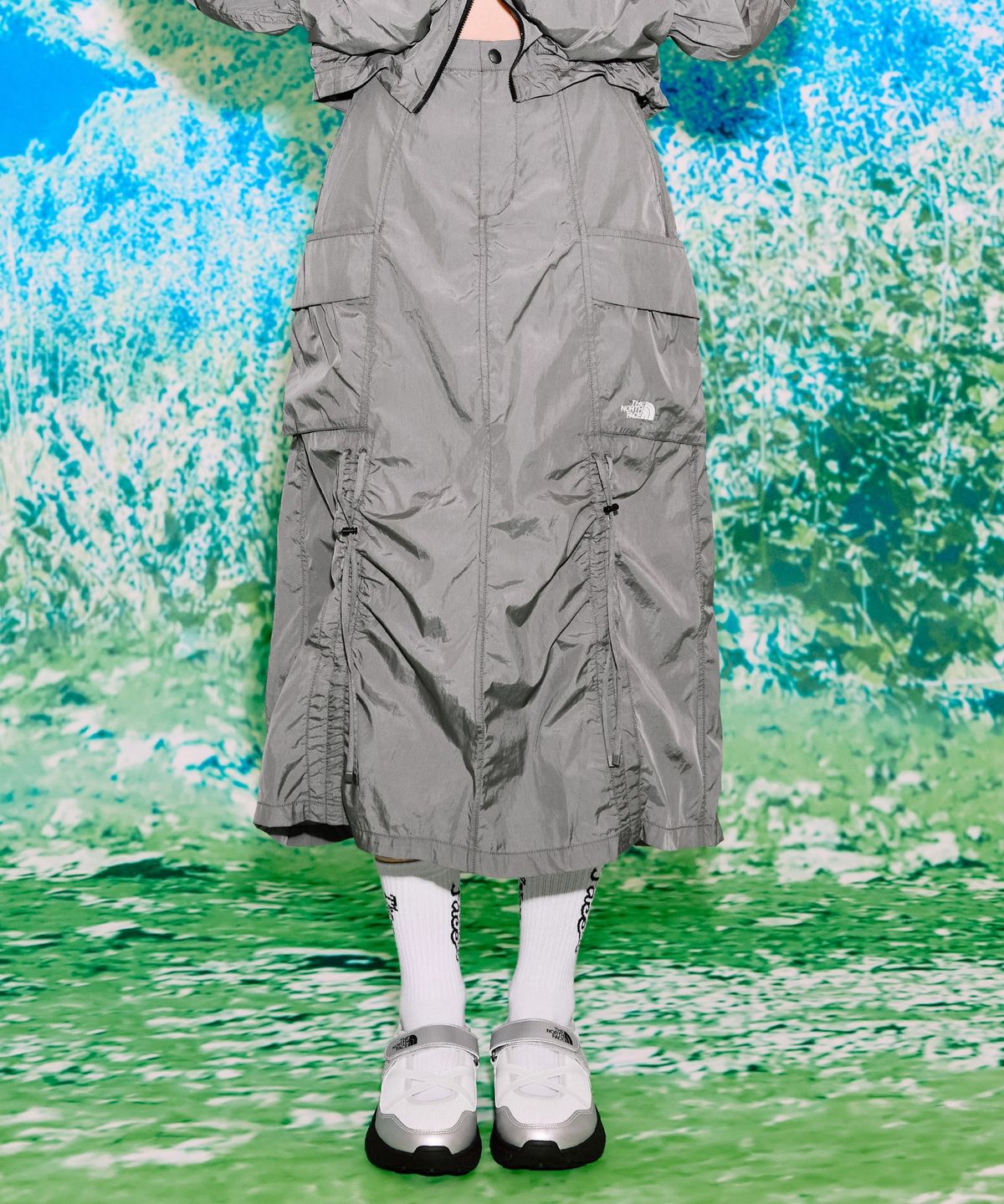 노스페이스(THE NORTH FACE) NK6NS34K 화이트라벨 여성 쉘던 스커트 COOL GRAY