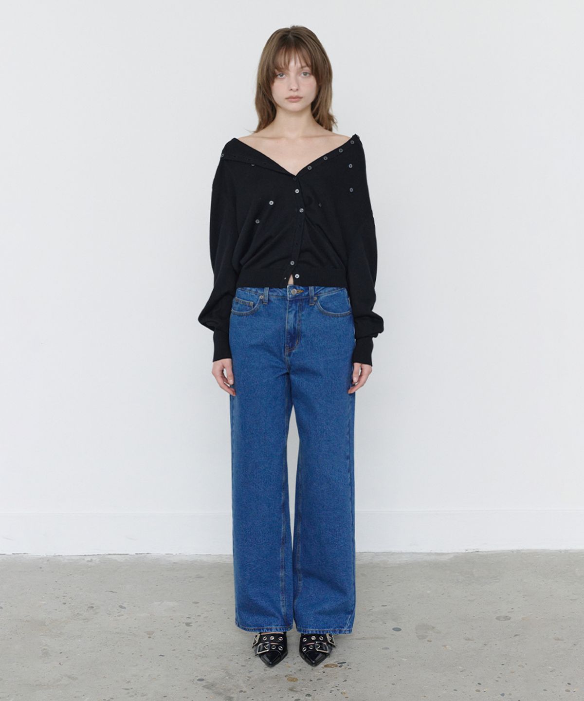 쓰리투에이티(THREE TO EIGHTY) SEMI WIDE FIT JEANS INDIGO