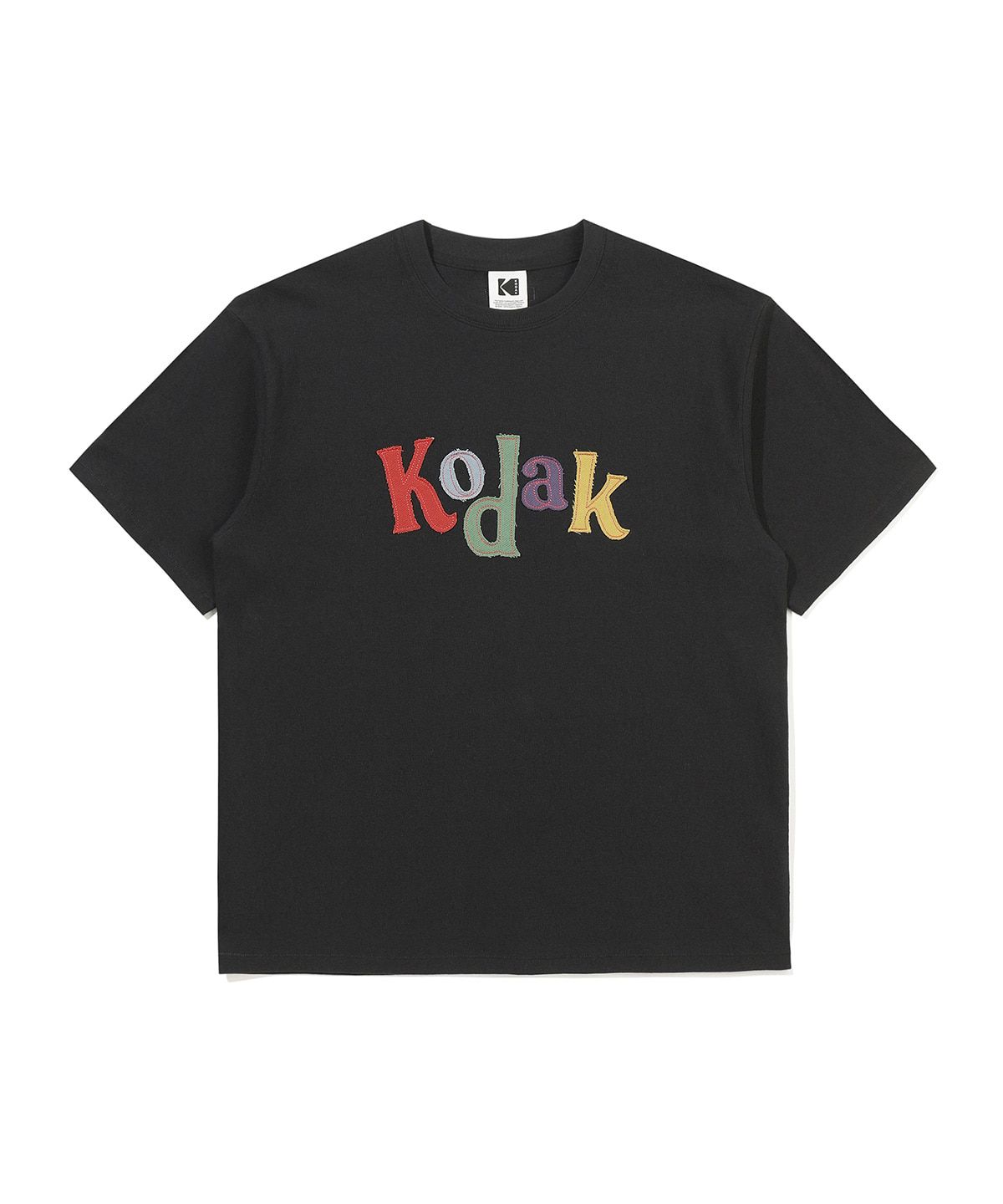 코닥(KODAK) 로고 아트웍 코튼 반팔 티셔츠 BLACK