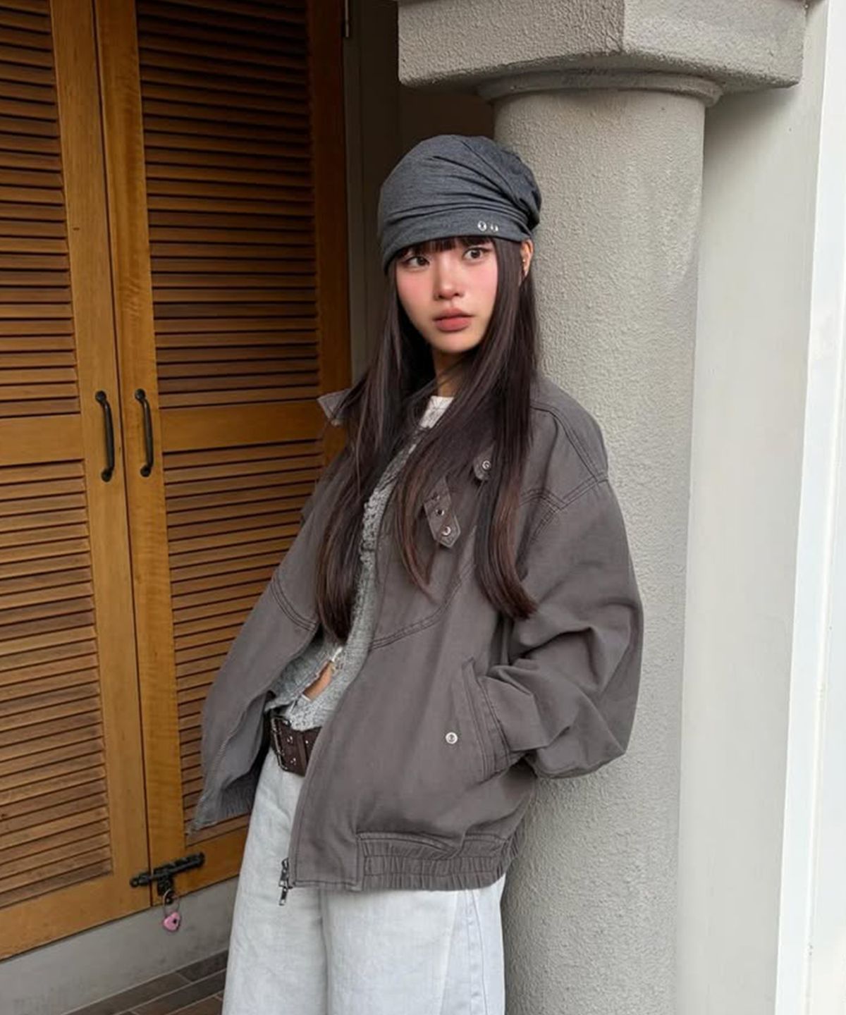 쓰리투에이티(THREE TO EIGHTY) DENIM POCKET BLOUSON JACKET CHARCOAL