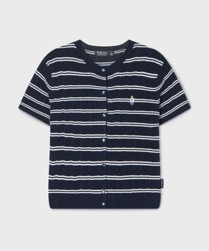 Steve R-neck Cable Short Sleeve Cardigan / WHCKG2412F