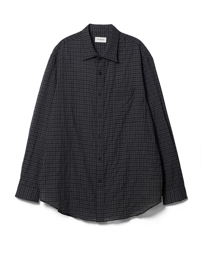 [HIS] 블랙 L/S 체크셔츠