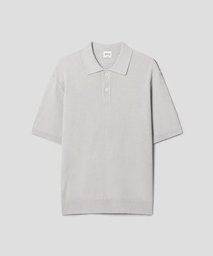 Cool Summer Polo Neck Sweater  Light Grey