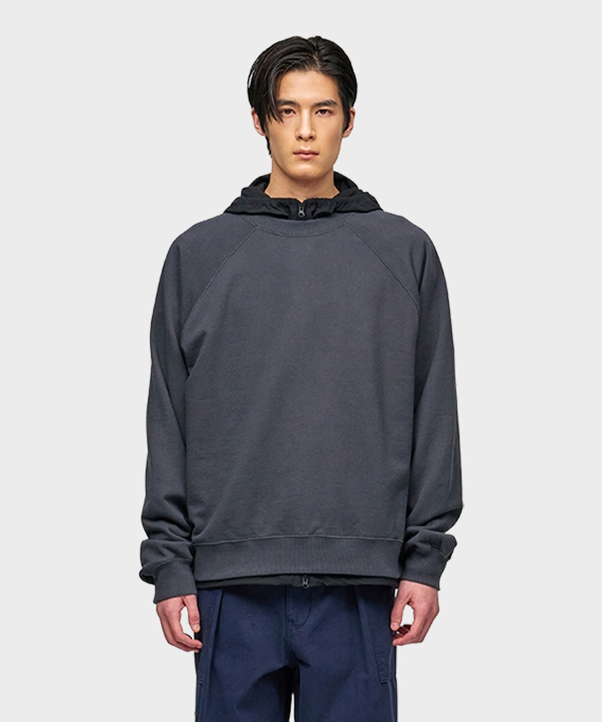 테일던(TAILDERN) Soft Lightweight Cotton Sweatshirt Dark Grey