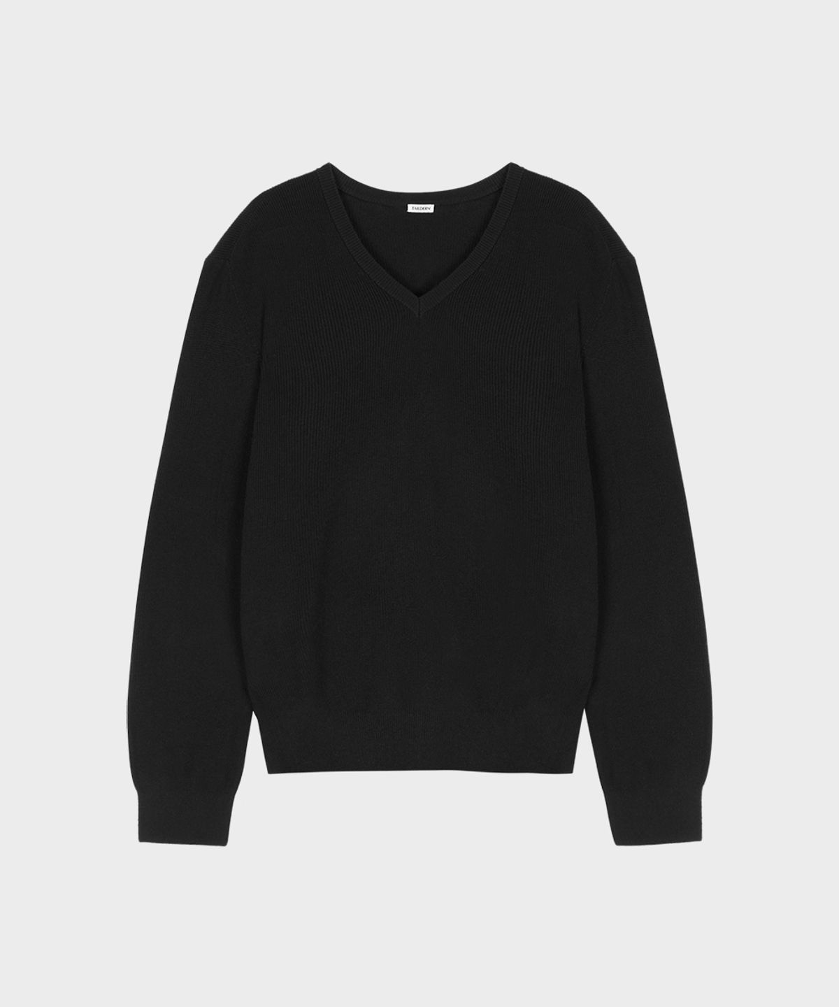 테일던(TAILDERN) Cotton Cashmere V-neck sweater Black