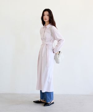 Feminine Wrap Tie Dress (Pink)