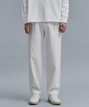 Garment Dyed Cotton Slacks  Ivory