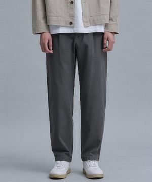 Garment Dyed Cotton Slacks  Ash