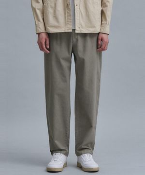 Garment Dyed Cotton Slacks  Khaki