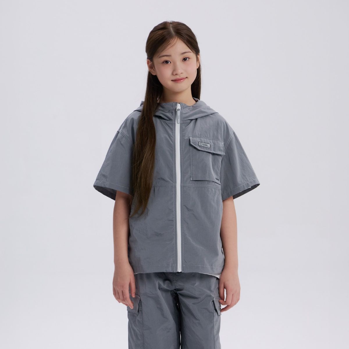 내셔널지오그래픽 키즈(NATIONAL GEOGRAPHIC KIDS) K262UJP810 어드벤처 에어로벤트 벤틸 후드 점퍼 GREY