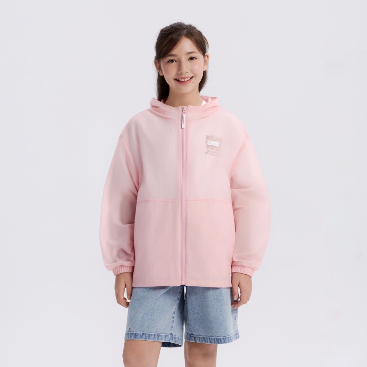 내셔널지오그래픽 키즈(NATIONAL GEOGRAPHIC KIDS) K262UJK920 초경량 패커블 바람막이 자켓 SILVER PINK