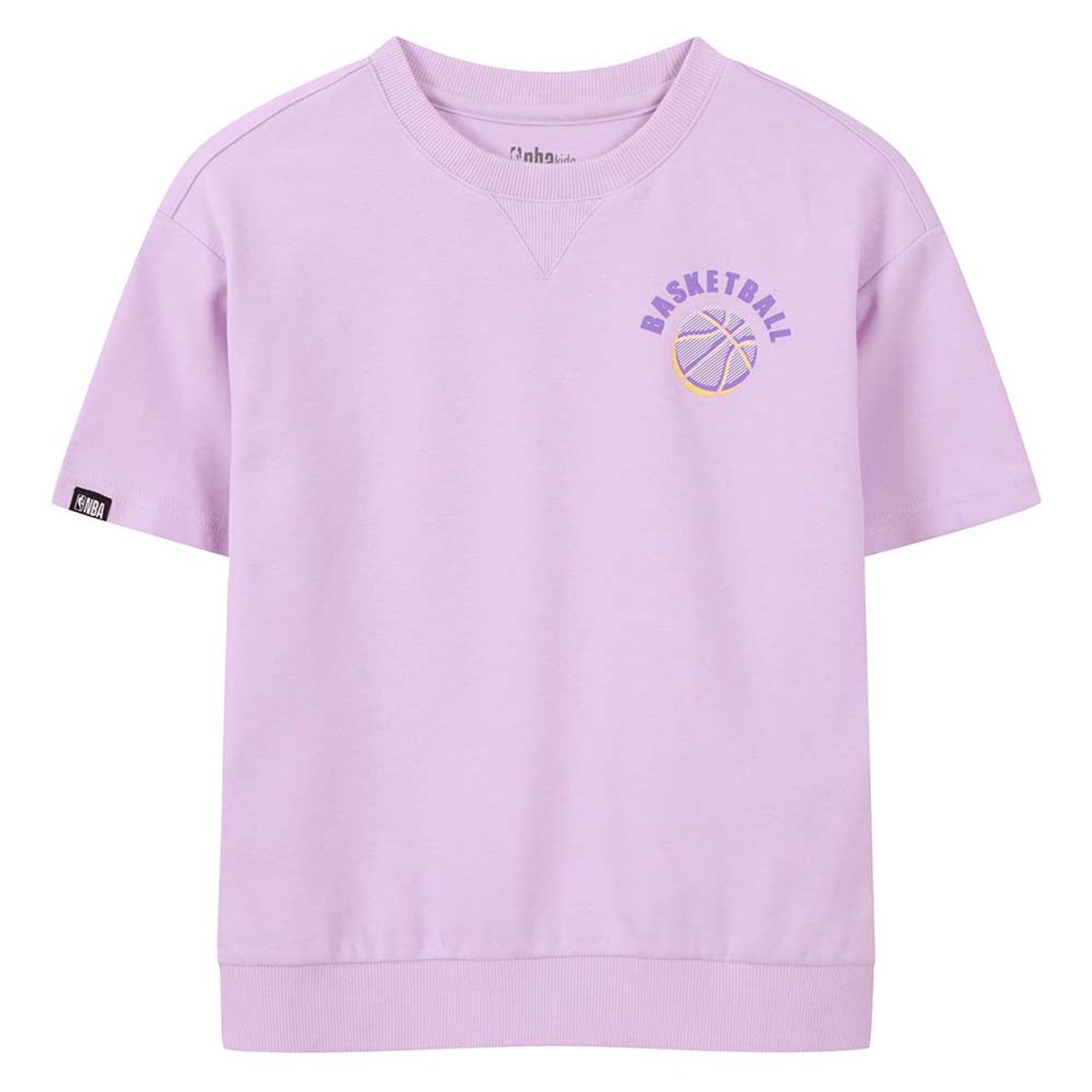엔비에이 키즈(NBA KIDS) 간절기 루즈핏 반팔 맨투맨 (K262TS160P) 바이올렛