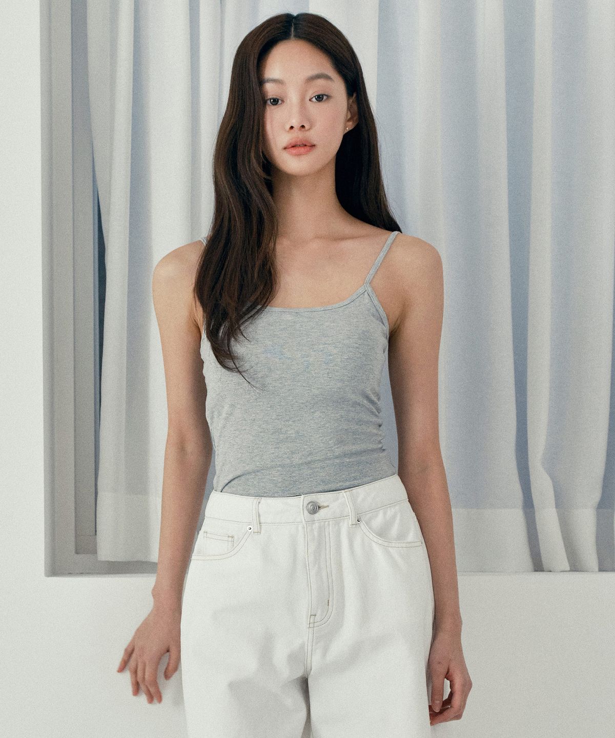 마인드브릿지 우먼(MIND BRIDGE WOMEN) [W]캡 내장 골지 끈나시 - 3color