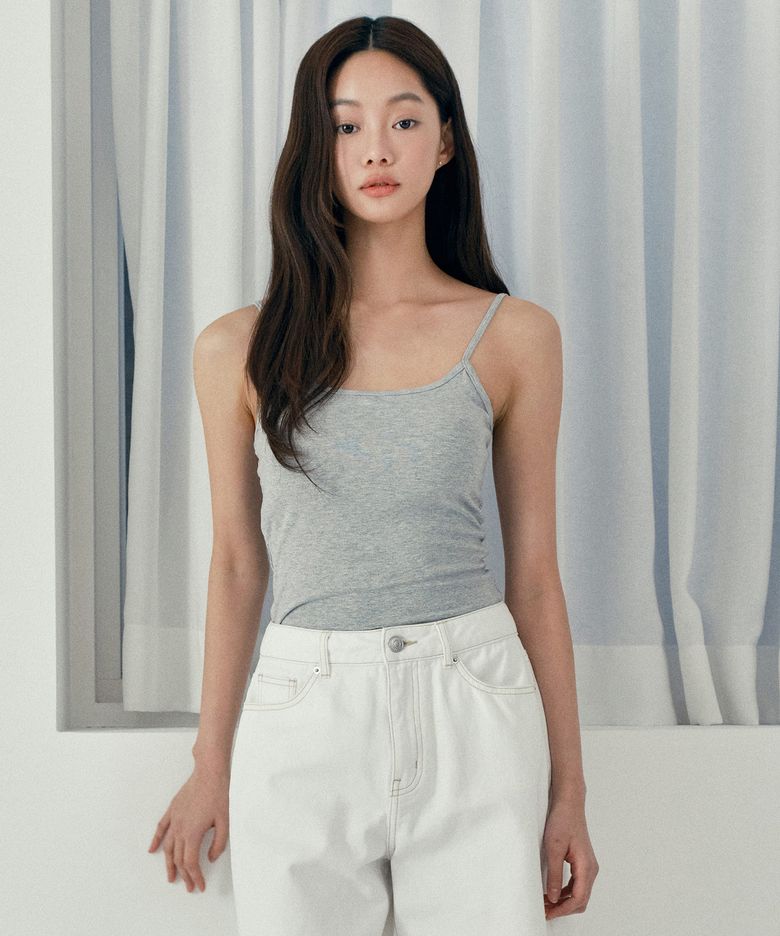 [W]캡 내장 골지 끈나시 - 3color
