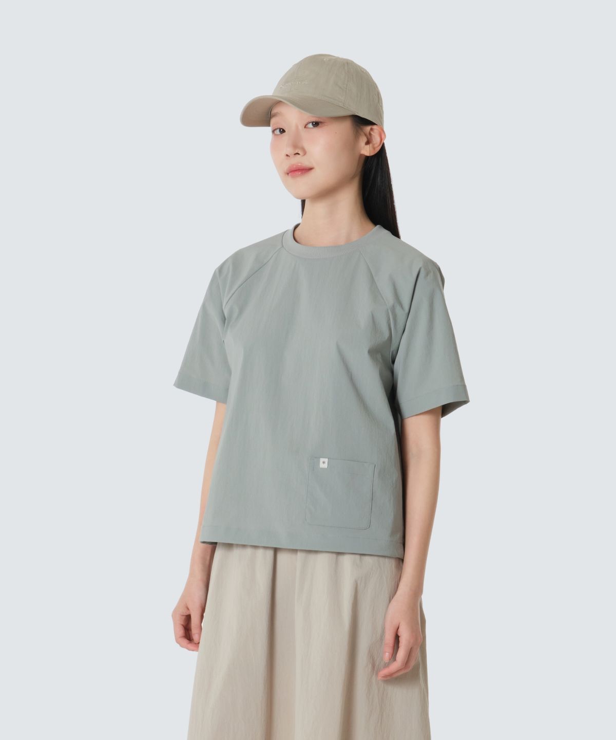 스노우피크 어패럴(SNOWPEAK APPAREL) 루트 여성 포켓 반팔 티셔츠 (S26MWRTS61) Mint
