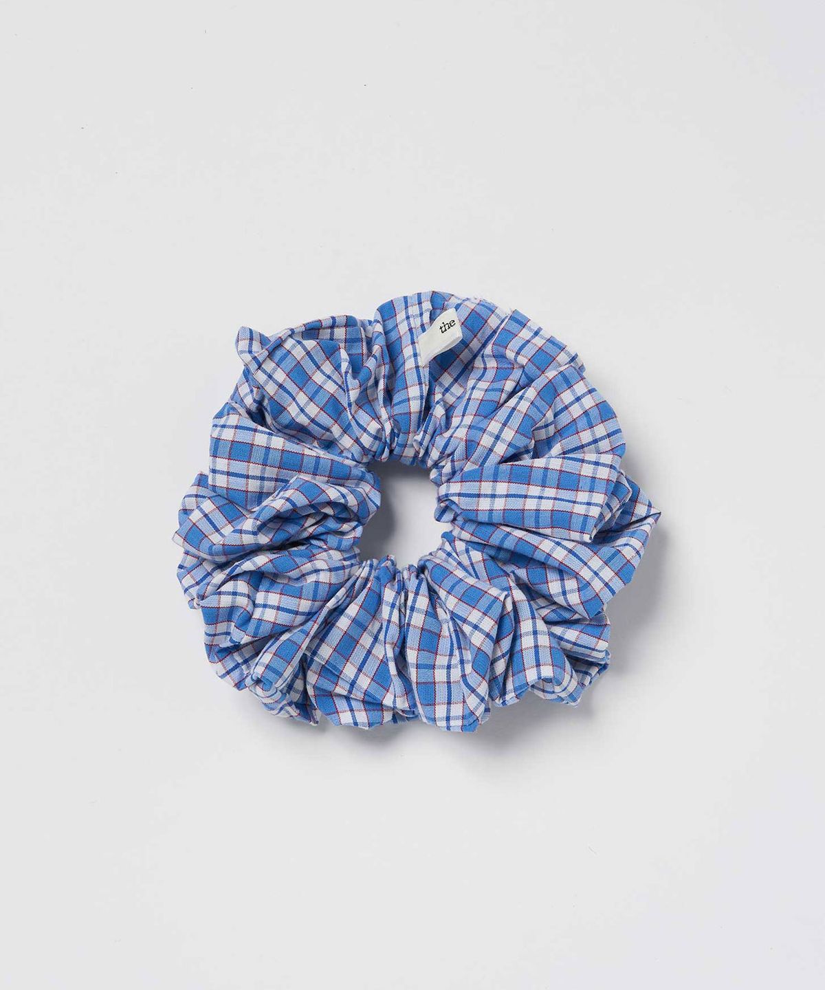 더라이(THERYE) Check Scrunchie M(Blue)