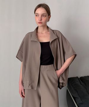 Amur String Short-Sleeved Zip-Up Jacket (3colors)